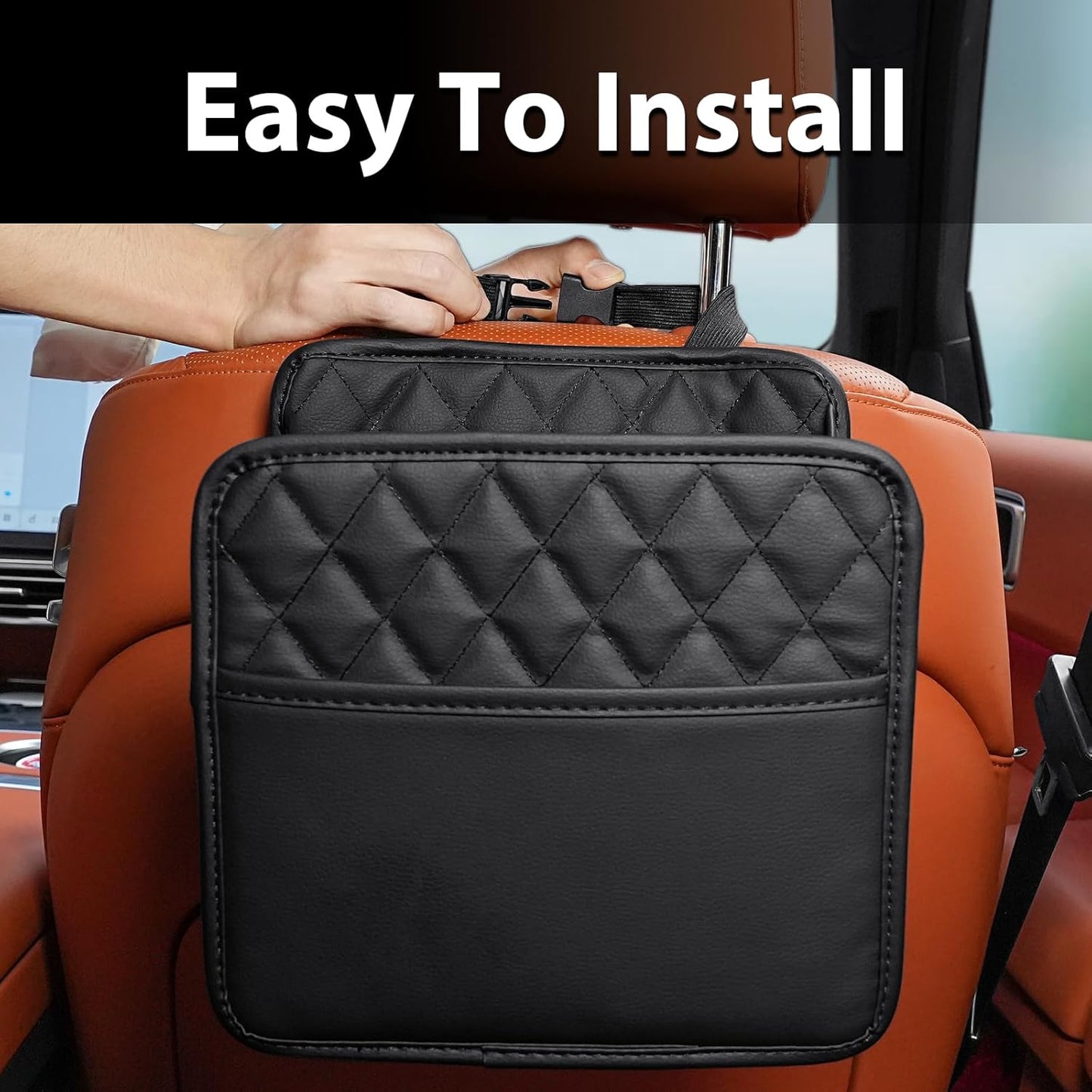 FrgKbTm Car Seat Back Hanging Bag Car Document Holder Multi-Pocket Bottle Bag Storage Box Organizer Travel Tidy Pouch Pocket Kids