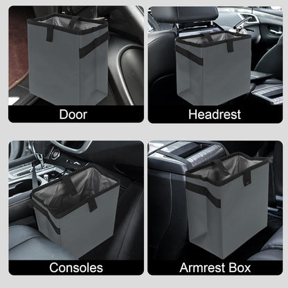 Homelove Car Trash Can, Leak-Proof Waterproof Trash Bin Collapsible Portable Auto Garbage Bag Large Capacity Trashcan Storage Bag Multipurpose Car Organizer Hanging (Black)