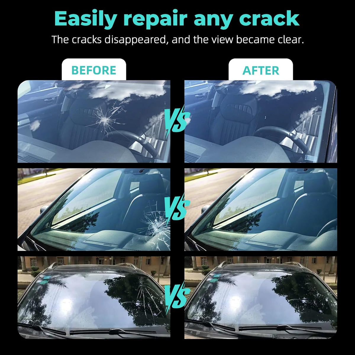 DEZEU 2026 Windshield Crack Repair Kit,Upgraded 2 Bottles Windshield Chip Repair Kit,5MinQuick-Glass Repair Liquid,Long-Lasting for Windshields, Windows, Mirrors,All Crack Types 0.68 FL OZ.