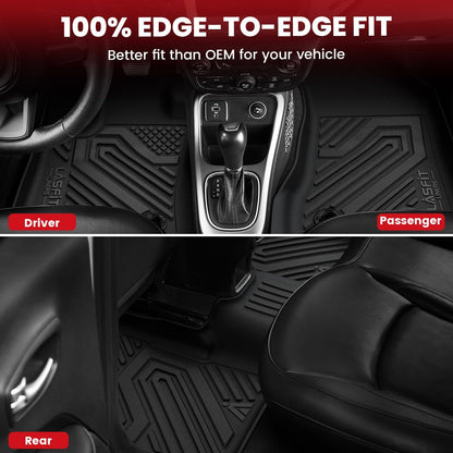 LASFIT Floor Mats for Jeep Grand Cherokee WL 2022-2025 2026 5-Seat (Include 4xe, NOT for L), All Weather TPE Custom Fit Car Mats Floor Liners Cargo Liner Cargo Mat Trunk Mat Black
