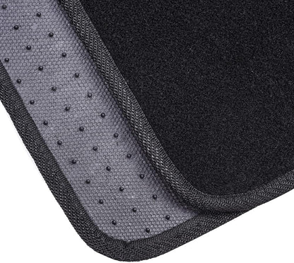 Amazon Basics Universal Fit Anti-Slip Carpet Floor Mats, Full Set for Car, SUV, Van & Truck, 4 count, Black, 25"L x 17.5"W (Front), 13"L x 17.5"W (Rear)
