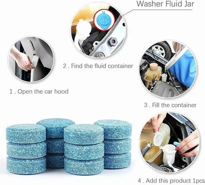 Car Glass Cleaning Sheet,Window Clean for Auto,Windshield Wiper Fluid Solid Effervescent Tablet, Suitable for Any Family Car (100)