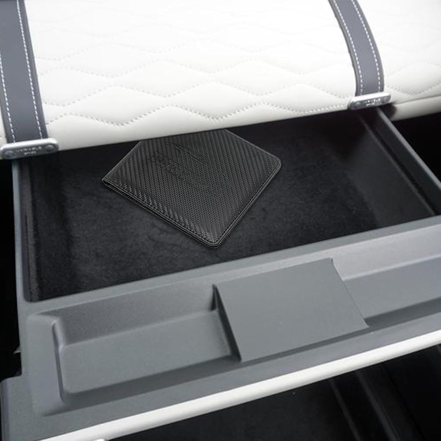 Car Registration and Insurance Holder, Premium Pu Leather Vehicle Glove Box Organizer - for Driver License, Cards & Essential Documents (L-Orange)