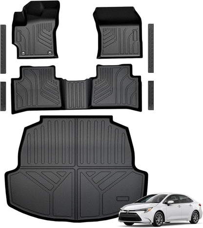 Floor Mats for Toyota Sienna 2021-2026, All Weather Floor Mats Lower Trunk Cargo Liner Accessories, Full Coverage Set (Fit 8-Seat with Spare Tire)