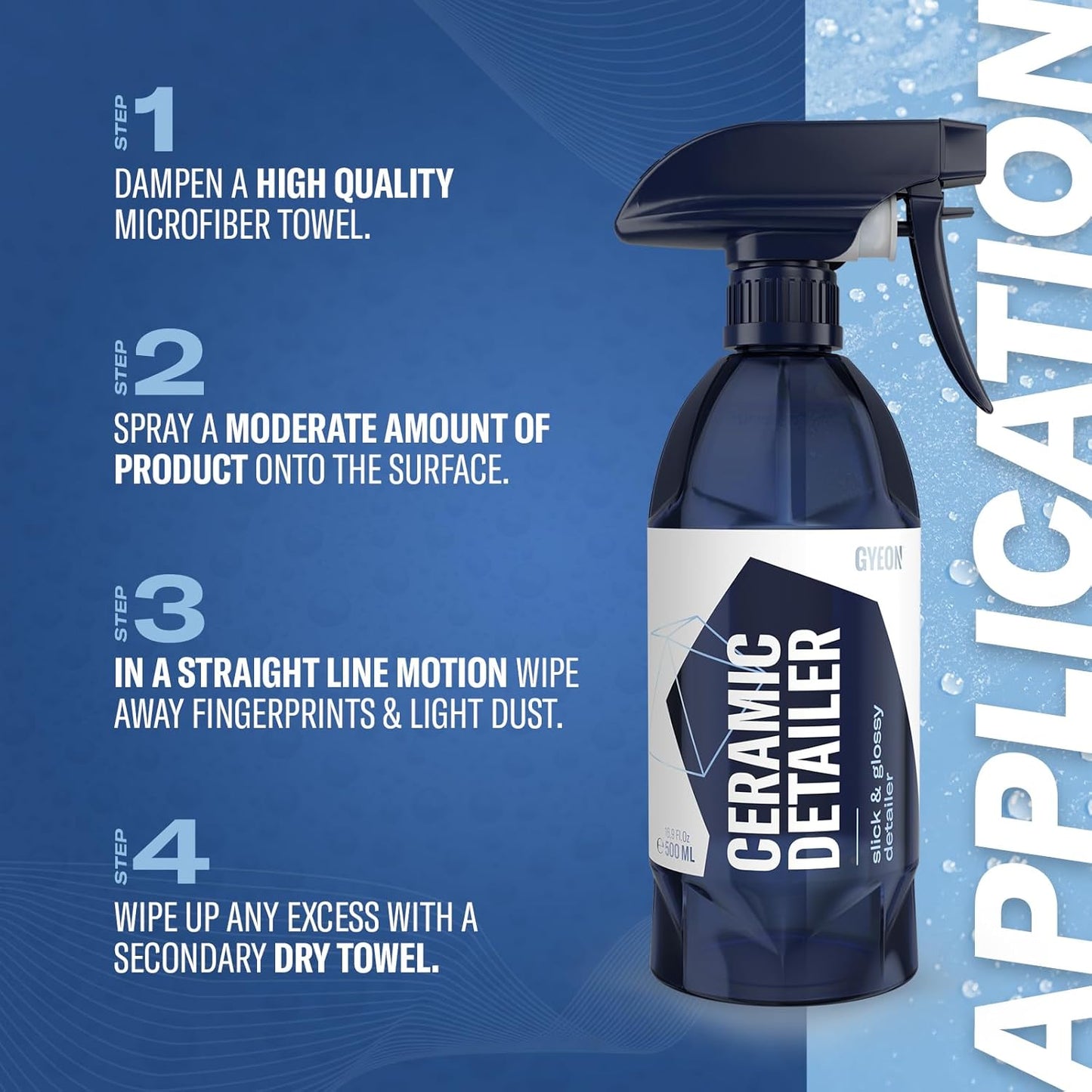 GYEON Ceramic Detailer SiO2 spray gloss enhancer hydrophobic quick detailer paint coating maintenance water repellent slick finish easy spray-on protectant for car motorcycle exterior surfaces