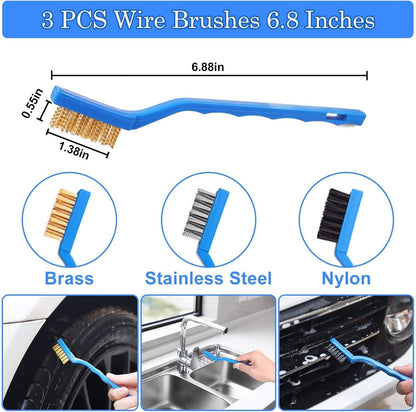 10pcs Auto Car Detailing Brush Set,Car Interior Cleaning Kit,Including 5pcs Car Detailing Brushes, 3pcs Wire Brush and 2pcs Different Soft Bristle dusting Brush for car Interior.