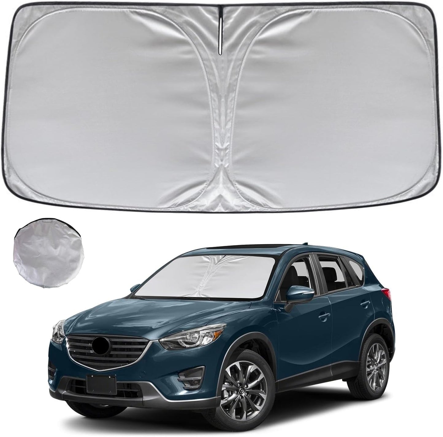 KAYZT Windshield Sun Shade for 2019-2025 2026 Chevy Silverado 1500 /GMC Sierra 1500 2500HD 3500HD Foldable Sunshade Front Window Custom Fit Car Accessories - Colors B