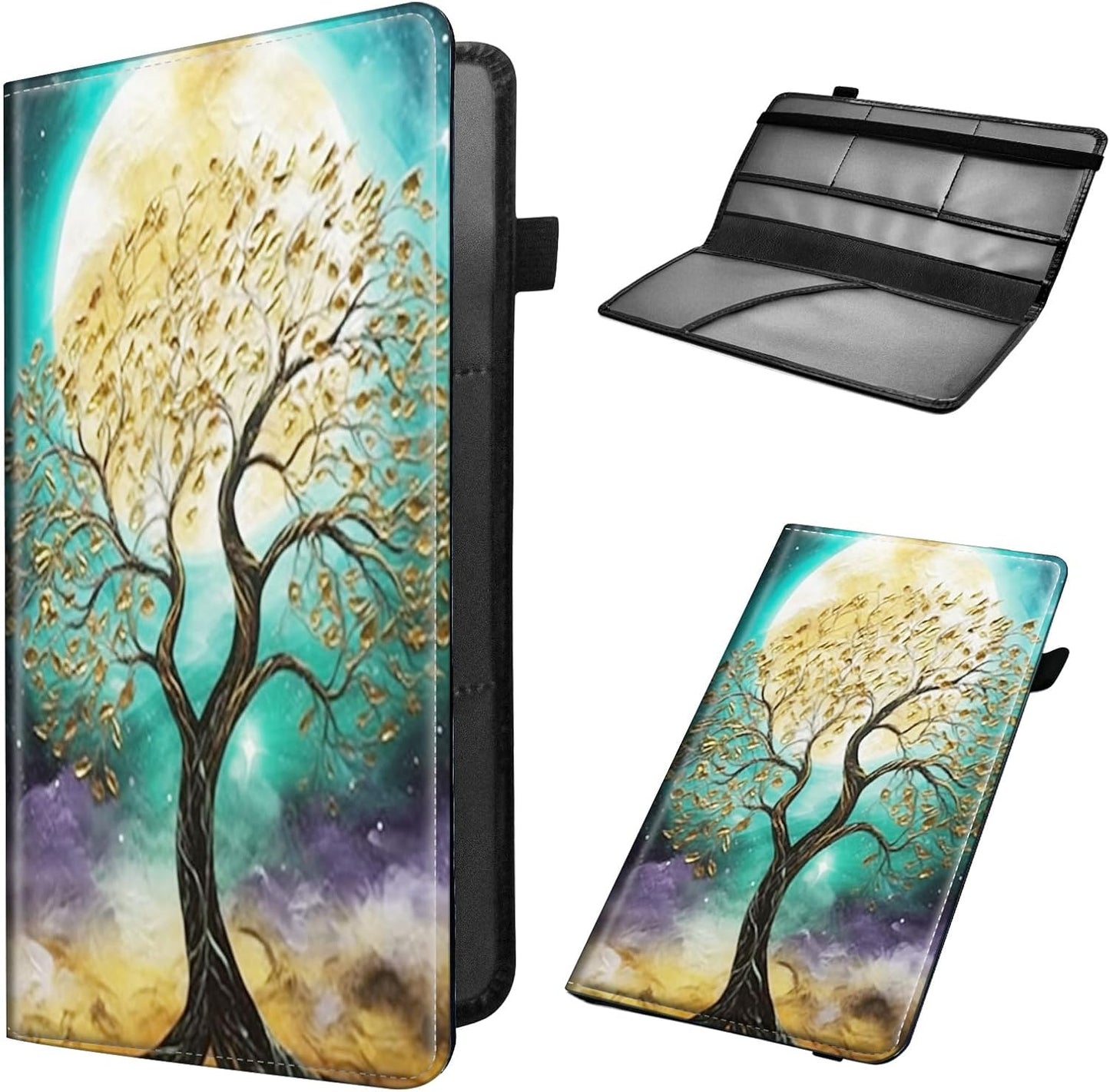 Car Registration and Insurance Holder, Leather Car Glove Box Organizer, Cool Car Accessories for ID, Driver's License Cards & Essential Document, business cards, Men&Women, Retro Audio Cassette