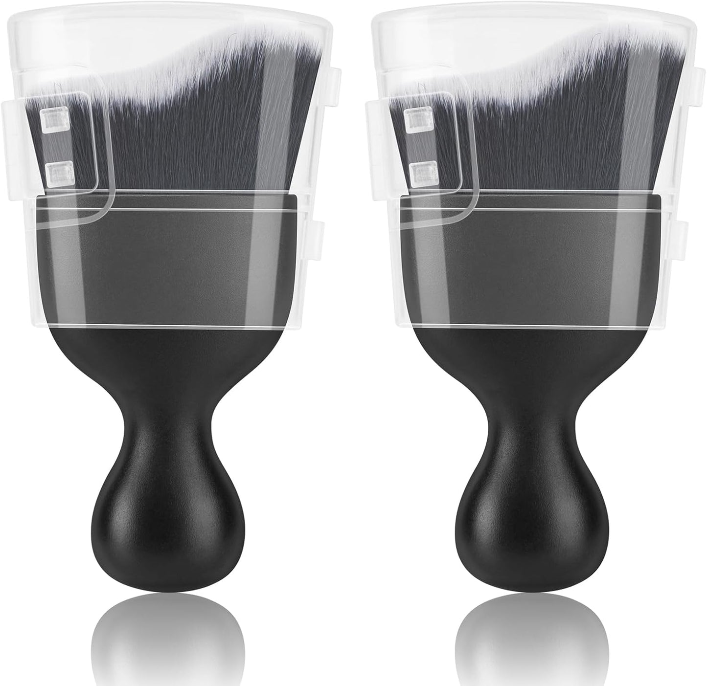 Amrules 2PCS Car Interior Detailing Brush, Auto Car Detailing Brush Dusting Brush, Soft Bristles Car Interior Cleaning Tool for Dashboard Interior, Exterior, Skylight, Leather, Dust Brush, Brown