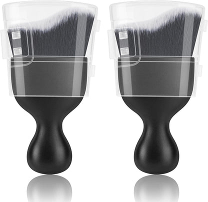 Amrules 2PCS Car Interior Detailing Brush, Auto Car Detailing Brush Dusting Brush, Soft Bristles Car Interior Cleaning Tool for Dashboard Interior, Exterior, Skylight, Leather, Dust Brush, Brown