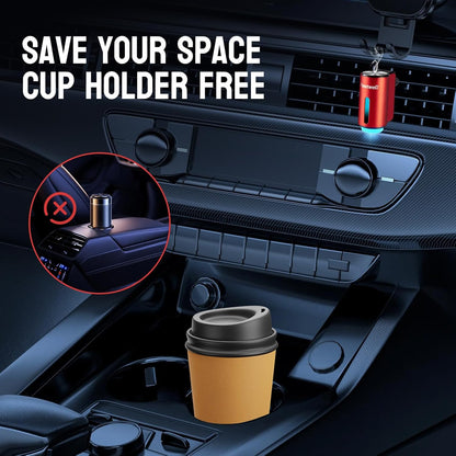 Featwell Car Air Freshener, Three Adjustable Modes Intelligent Car Aroma Diffuser, Rechargeable Car Aroma Diffuser, Black