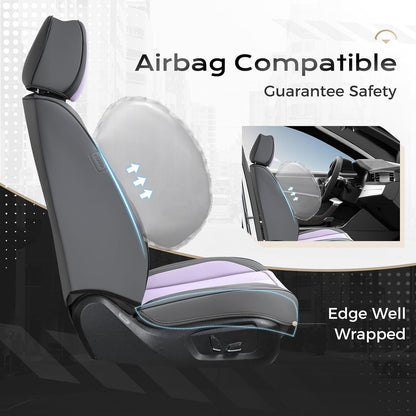 Coverado Seat Covers Full Set, Black Seat Covers for Cars 5 Seats, Car Seat Protector, Waterproof Nappa Leather Car Seat Cushion, Front and Rear Car Seat Cover Fit for Most Sedans SUV Pick-up Truck - Colors A