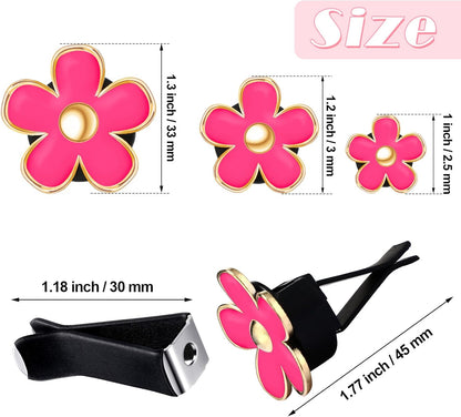 Frienda 6 Pcs Daisy Flower Air Vent Clip Accessories Air Conditioning Outlet Clip Car Air Freshener Dashboard Accessories Charm Car Inter Decor(3 cm, 3.3 cm,White)