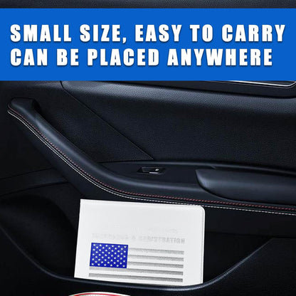 Ziciner Car Registration Insurance Holder, 2Pack Essential Auto Card Document Glove Box Organizer with Touch Fastener, Vehicle Interior Accessories Perfect for Most Car, Truck, SUV (Red/Small Car)
