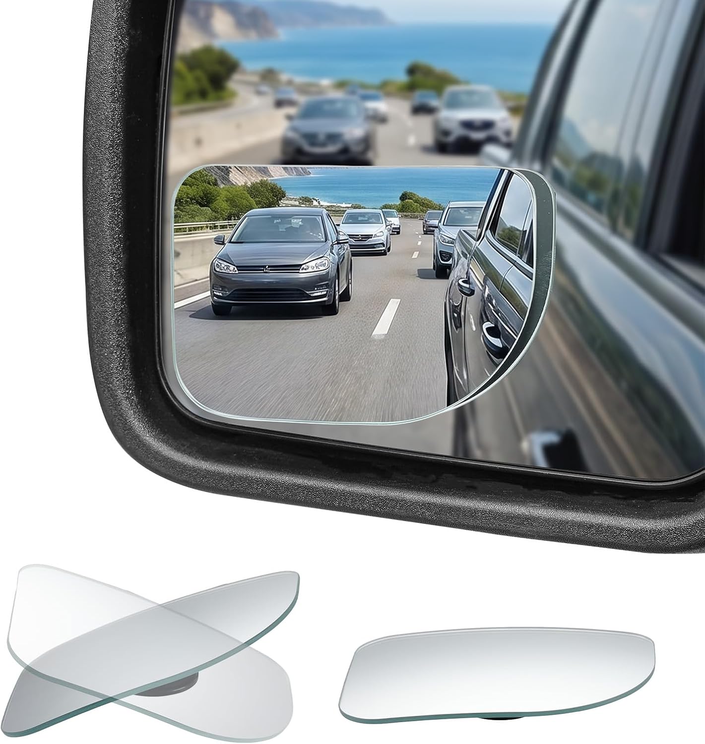 JOYTUTUS Blind Spot Mirror 2 Pack HD Frameless Convex Glass for Wide Angle View and Safer Lane Changing Compatible with Cars SUVs Trucks RVs Easy Stick On & Long Lasting Durability