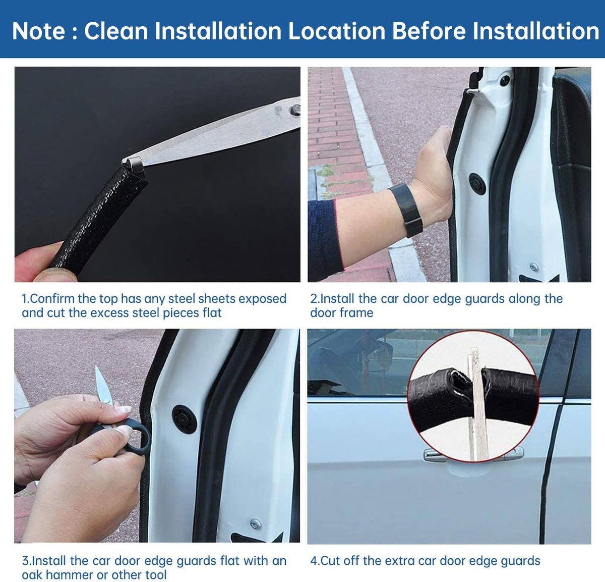 Car Door Edge Guards 16Ft(5M) Automotive Door Entry Guard U Shape Car Door Trim Protector for Most Car