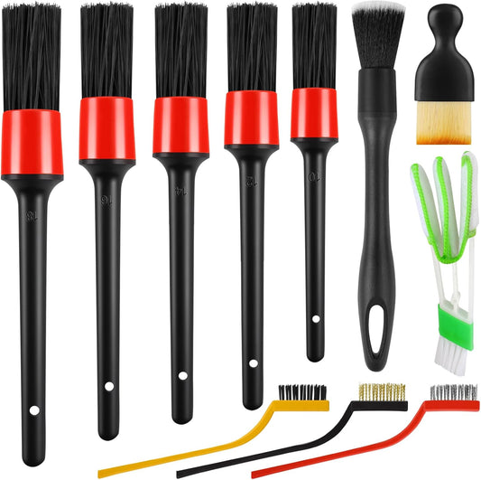 REGUICORP 13PCS Car Detailing Brush Set, Car Detailing Brush Kit, Ultra No Soft Scratch Detailing Brush, Car Cleaning Brushes for Interior or Exterior - Professional Dusting Cleaning Supplies