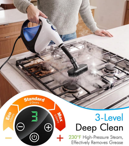 Handheld Steam Cleaner for Home 3s Instant Heat-Up No Need to Wait, Upgrade 2 LB Light Weight Easy Refill Portable Steamer Cleaner for Furniture Couch Grout Walls Kitchenware (White)
