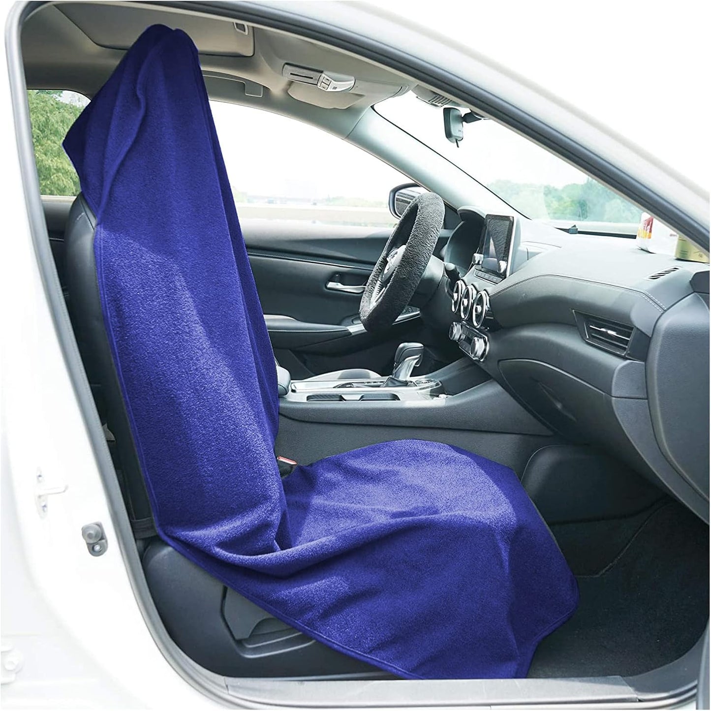 Car Seat Cover Protector Front Seats,for Gym Workout,Running,Swimming,Beach and Hiking,Waterproof Sweat Towel Bucket Seat Covers for Cars SUV Trucks (Black, 1Pcs)