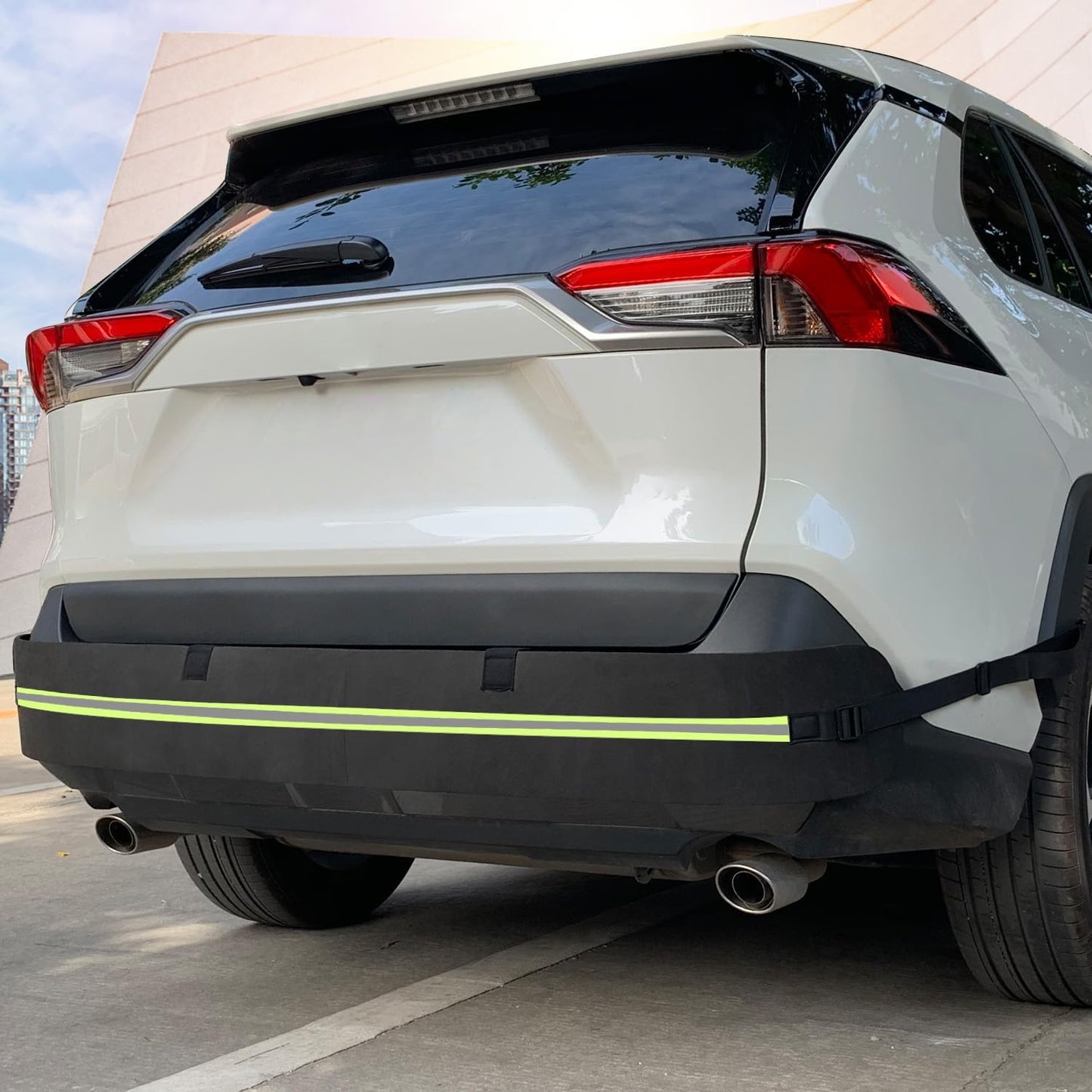 Rear Bumper Guards for Cars, Car Bumper Protector with Long Safety Reflector for Nighttime Visibility, Rear Bumper Protector 72" x 8.07" x 0.4"(DO NOT Drive with IT ON)