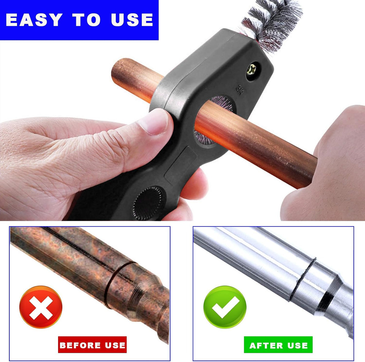 Ohleats Battery Terminal Cleaning Brush, 4 in 1 Anti-Corrosion Car Battery Cleaner, Vehicle Battery Terminals Machine Parts Cleaning Tool for Auto Marine, Universal Car Accessories (Yellow)
