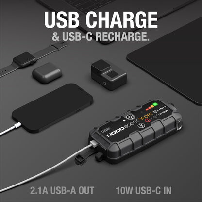 NOCO Boost GB20: 500A UltraSafe Jump Starter – 12V Lithium Battery Booster Pack, Portable Jump Box, Power Bank & Jumper Cables - for 4.0L Gas Engines