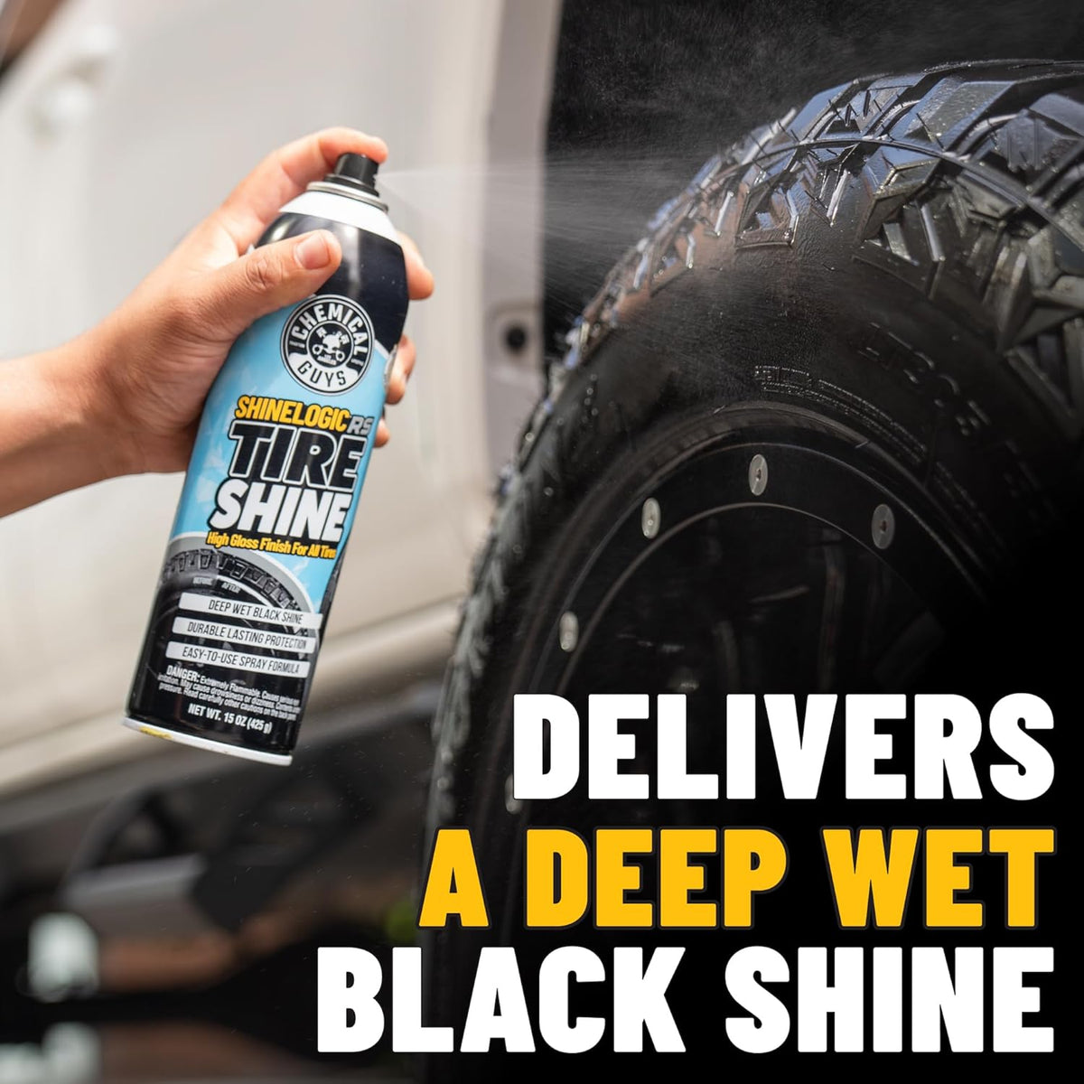 Chemical Guys ShineLogic Tire Shine 3-Pack, Deep Wet Black Shine, Safe for Cars, Trucks, Motorcycles, RVs & More, (3-20 fl oz) - TVD1202003