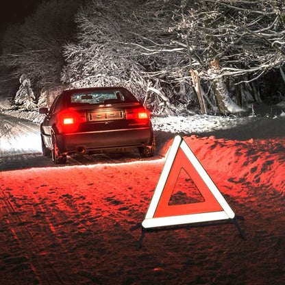 aikko Safety Triangle Kit Road Emergency Warning Reflector Roadside Reflective Early Warning Sign, Foldable 3 Pack of Emergency Car Kit