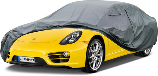 GUNHYI 16 Layers Car Cover Waterproof All Weather, Heavy Duty Outdoor Car Cover Universal Fit Sedan Toyota Camry, Tesla Model 3, Honda Accord, Nissan Altima, Kia K5/Stinger, Hyundai Sonata etc.