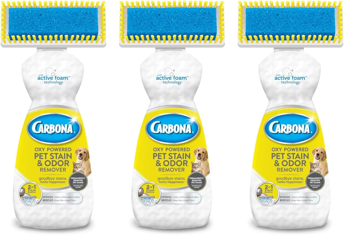 Carbona 2-in-1 Oxy-Powered Pet Stain & Odor Remover (13.5 Fl Oz), Carpet Spot Cleaner Removes Urine Odor, Lifts Mud & Vomit Stains, Prevents Resoiling
