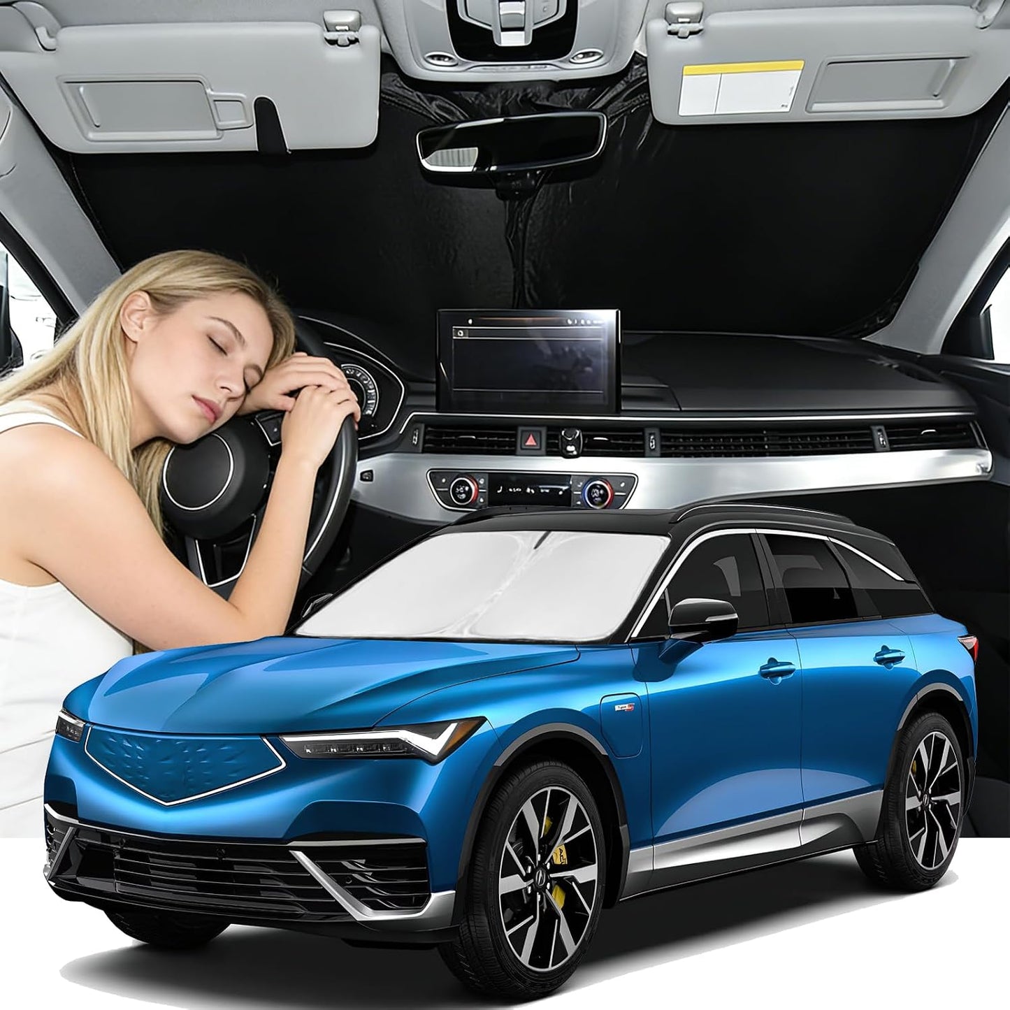 for Toyota Tacoma 2016-2023 2024 2025 2026 Sun Shade Sunshade Windshield Cover - 4 Layers Front Window Shade Custom Fit Tacoma 2Dr 4Dr Pickup Sun Visor 240T Shade Blocks UV Rays Car Accessories - Colors E