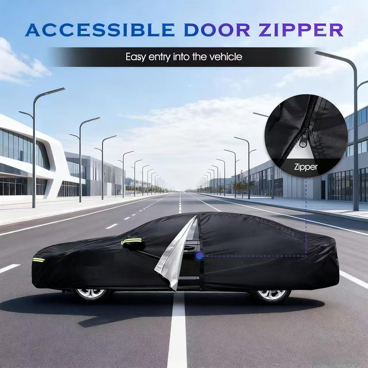 Sedan Car Cover, Car Cover Waterproof All Weather for Automobiles, Outdoor Full Car Covers Windproof Universal Fit for Sedan 178-185 inch