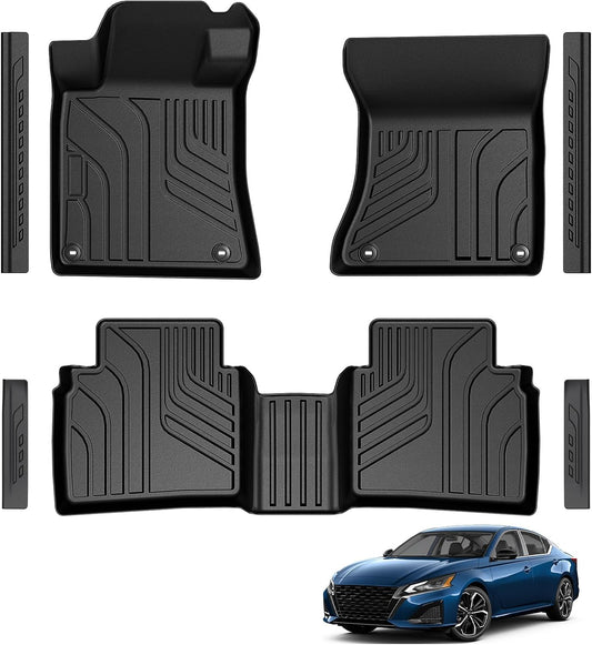 Floor Mats for 2026 2019-2025 Nissan Altima, TPE All Weather Durable Floor Liners Door Sill Guards for Nissan Altima Accessories