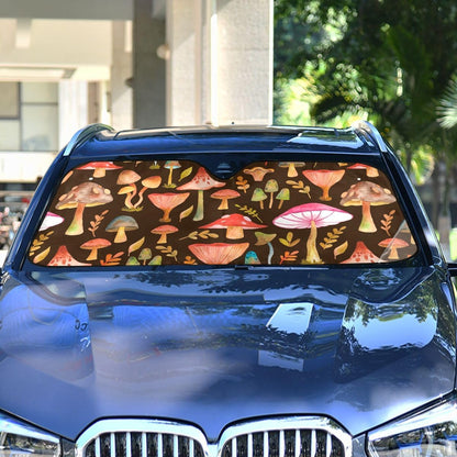 Black Leopard Car Windshield Sun Shade Animal Skin Print Foldable UV Ray Sun Visor Protector Sunshade to Keep Your Vehicle Cool (51" x 27.6")