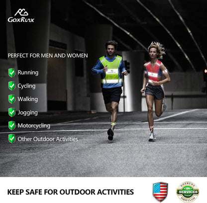 Reflective Vest Running Gear,Lightweight Reflective Safety Vests with Arm Bands