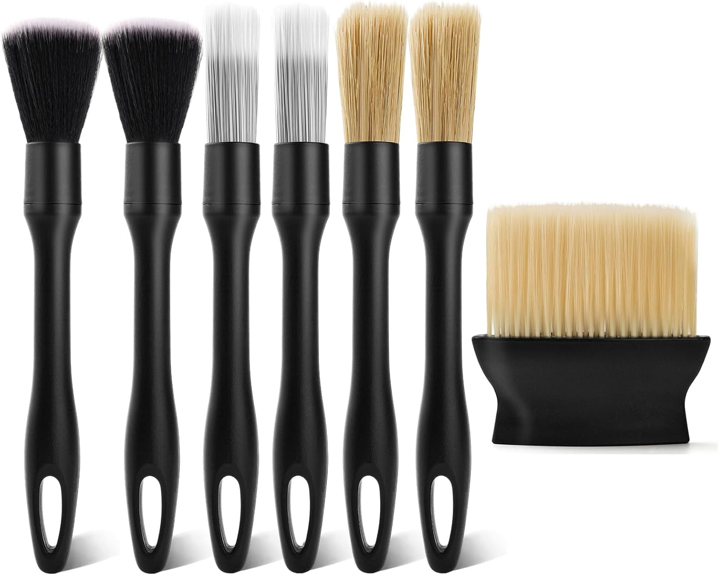 4PCS Car Detailing Brush Kit - Ultra Soft Boars Hair Car Interior Detailing Brushes, Includes 4 Different Brushes, Multi-use for Cleaning Interior or Exterior - Perfect Car Accessory Gift