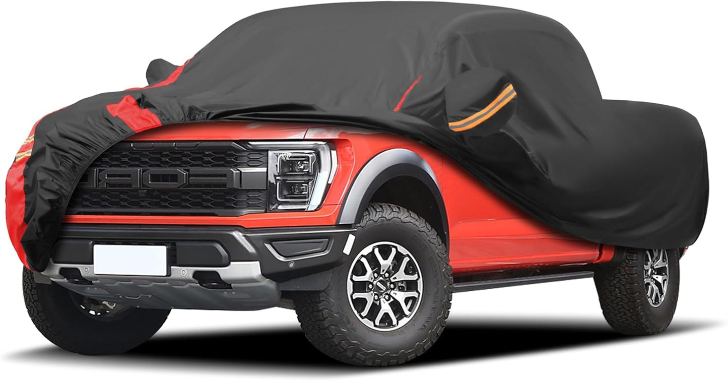 Car Cover Outdoor Automobiles Waterproof All Weater Truck Cover for Chevy Silverado, GMC Sierra, Ford F150/F 150 Heavy Duty Outdoor Pickup Cover Snow Uv Sun Protection