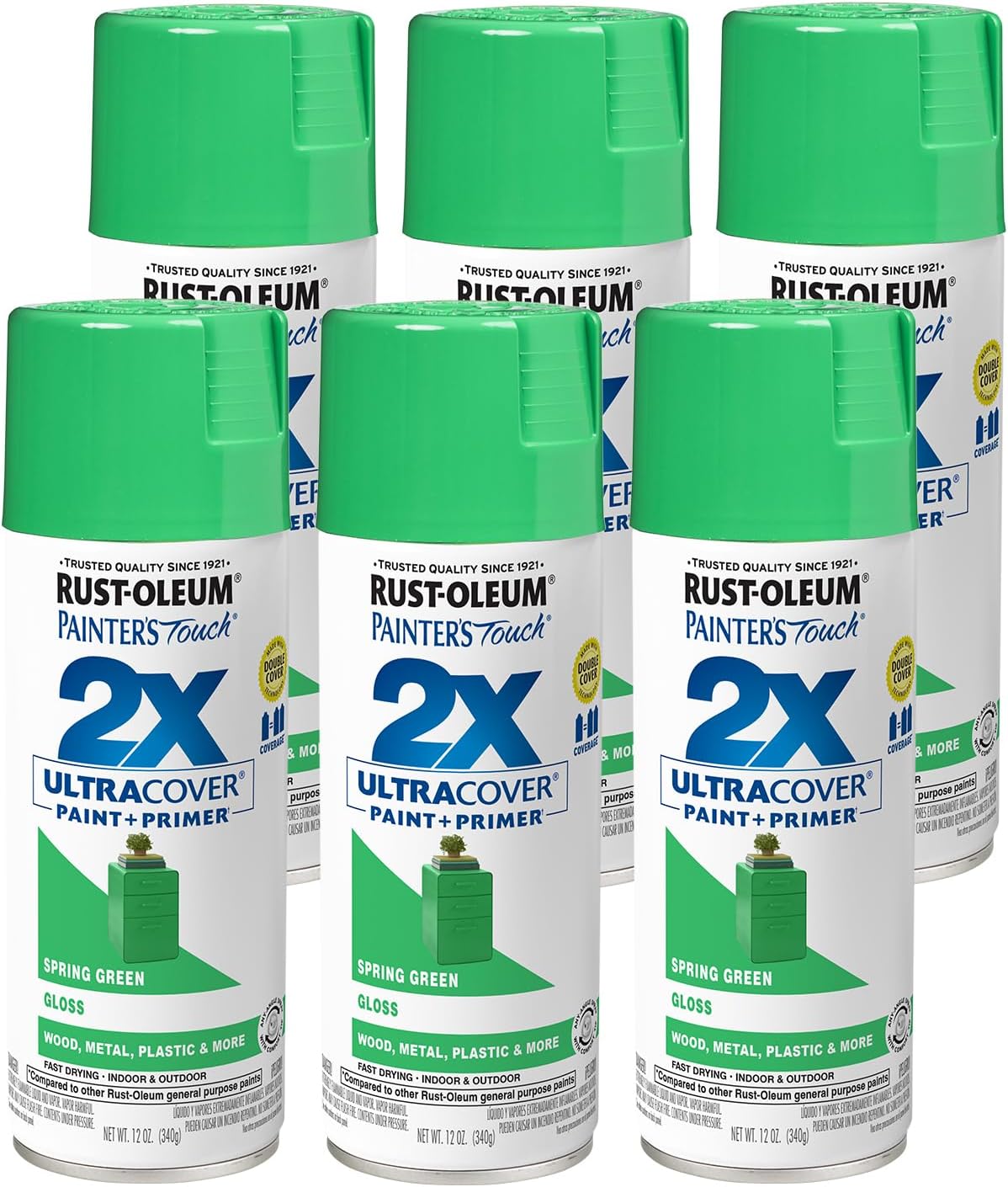 Rust-Oleum 334029 Painter's Touch 2X Ultra Cover Spray Paint, 12 oz, Gloss Clear - Colors E