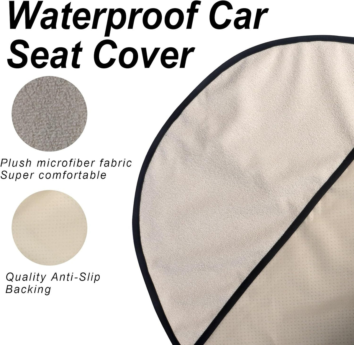 Car Seat Cover Protector Front Seats,for Gym Workout,Running,Swimming,Beach and Hiking,Waterproof Sweat Towel Bucket Seat Covers for Cars SUV Trucks (Black, 1Pcs)