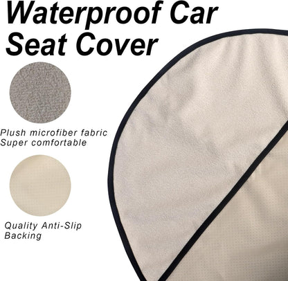 Car Seat Cover Protector Front Seats,for Gym Workout,Running,Swimming,Beach and Hiking,Waterproof Sweat Towel Bucket Seat Covers for Cars SUV Trucks (Black, 1Pcs)