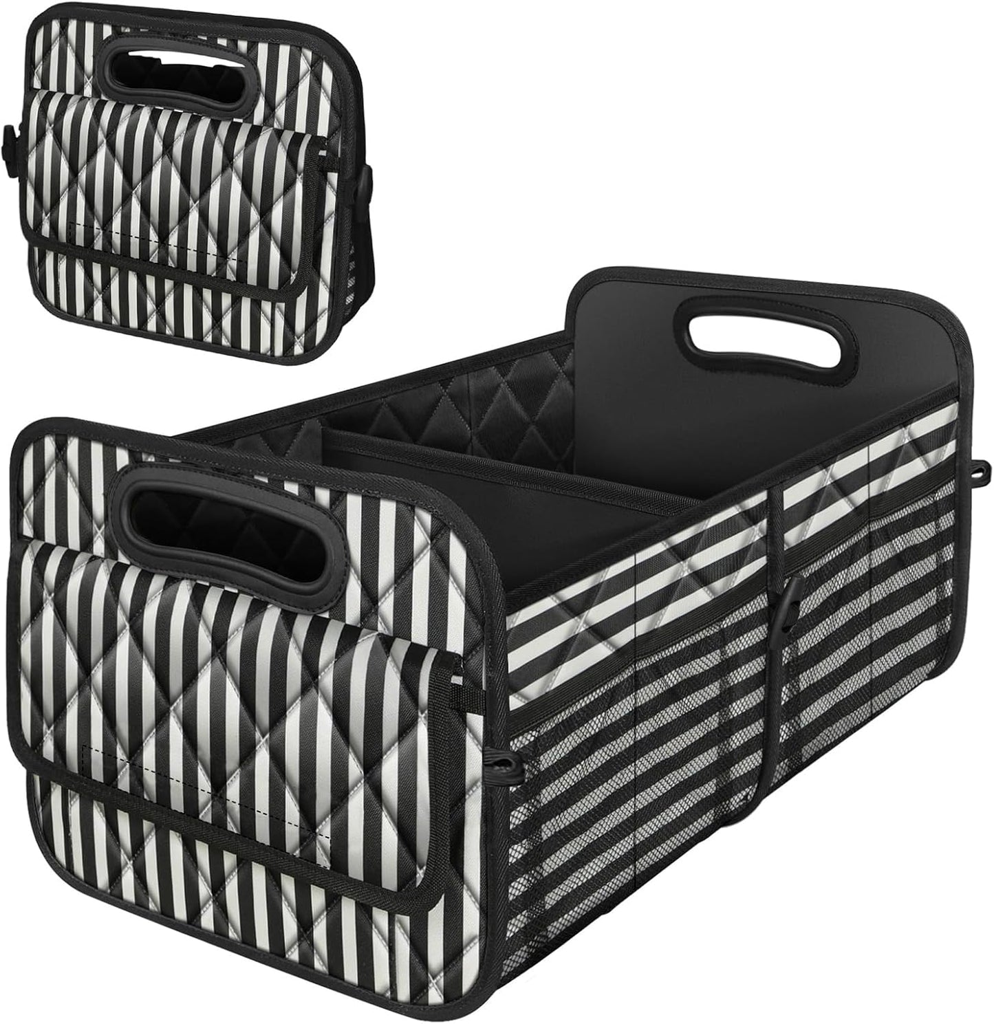 Deosk Car Trunk Organizer for SUV, Car Organizers and Storage with Reinforced Handles, Car Accessories for Women/Men 50LWaterproof Polyester Trunk Organizer, Black
