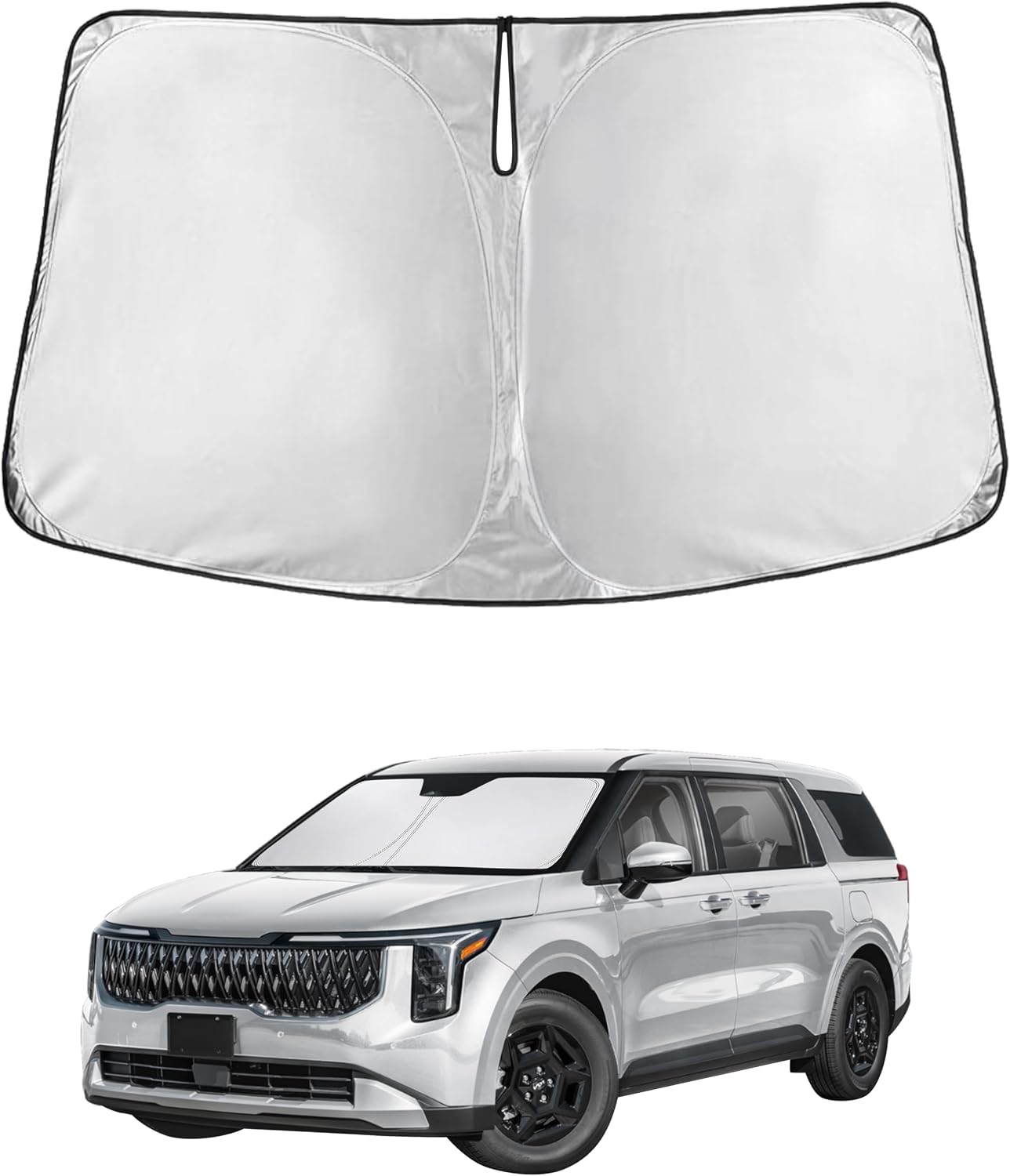 EcoNour Car Windshield Sun Shade | 2025 Upgraded Innovative No-Light-Pass Technology for Maximum Coverage | Foldable Sun Shade Keeps Your Vehicle Cool | Must-Have Car Accessories | Small (59" x 29") - Colors A