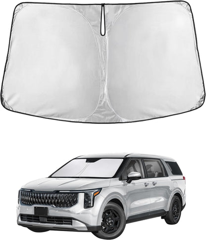 EcoNour Car Windshield Sun Shade | 2025 Upgraded Innovative No-Light-Pass Technology for Maximum Coverage | Foldable Sun Shade Keeps Your Vehicle Cool | Must-Have Car Accessories | Small (59" x 29") - Colors A