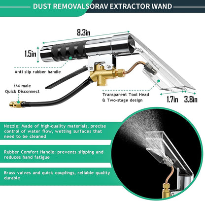 Shop Vac Extractor Kit,Spray Aspirating of Wet Vacuum Hose Extractor Kit,with 50FT Waterline Convert the Universal Shop Vacuum,Into A Professional Auto Carpet Cleaner Machine,for Household,Car,Textile