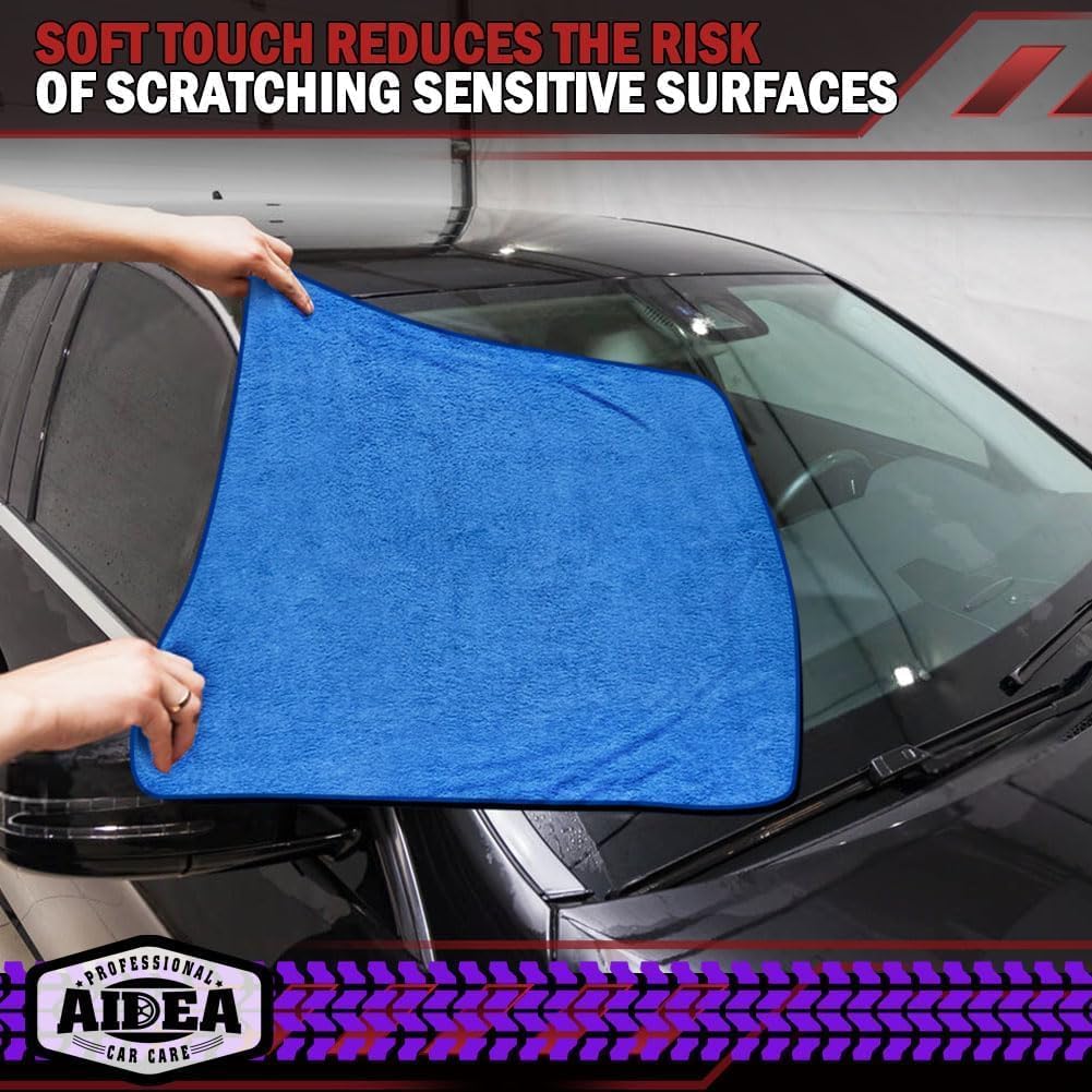 AIDEA Microfiber Cleaning Cloth 24 Pack, Microfiber Towels for Cars, Soft & Absorbent Cleaning Rags, Premium Lint Free Shop Towels for House, Kitchen, Car, 12inx16in