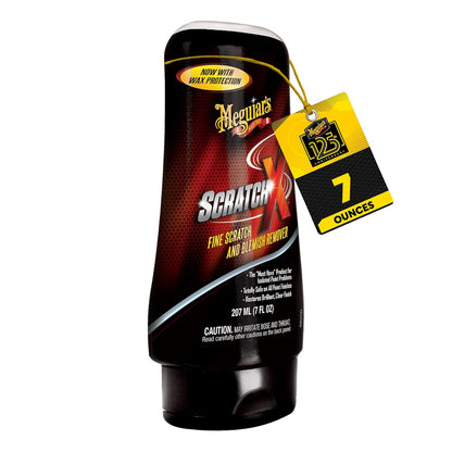 Meguiar’s Scratch-X, Car Scratch Remover, Car Paint Scratch Repair for Fine Scratches & Blemishes, Restores Clarity, Use On Glossy Exterior Paint and Clear Coats On Trucks & Suvs - 7 Oz Bottle