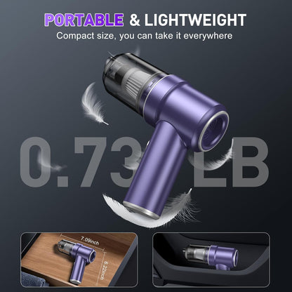 KMM Handheld Car Vacuum Cleaner, 9000Pa Vacuum Cleaner and Air Duster, 120W High Power Hand Held Vacuum with LED Light and Multi-Nozzles for Car, Home, Office, Pet