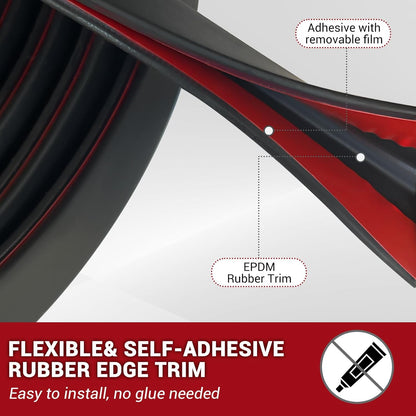 Rubber Edge Trim, 1/16" Self Adhesive Flexible U Channel Edge Protecter for Sheet Metal, Car Doors, U Shaped Sharp Edge Guards, Fit for 0-5/64" Wide Edge, Black Color, 10Ft, EPDM Material