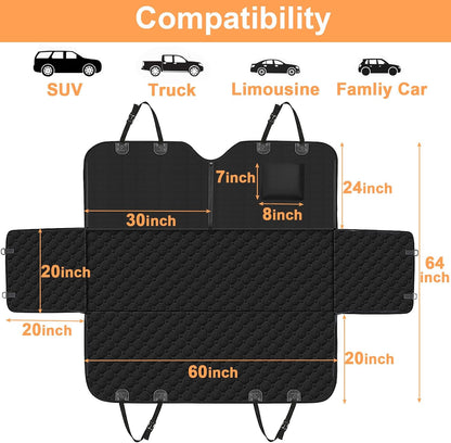 Mancro Dog Car Seat Cover for Back Seat, 2026 Upgraded 600D Heavy Duty Waterproof & Scratch-Resistant Dog Hammock for Car, Back Seat Pet Cover for Dogs with Sedan, Trucks and SUVs, Standard, Black
