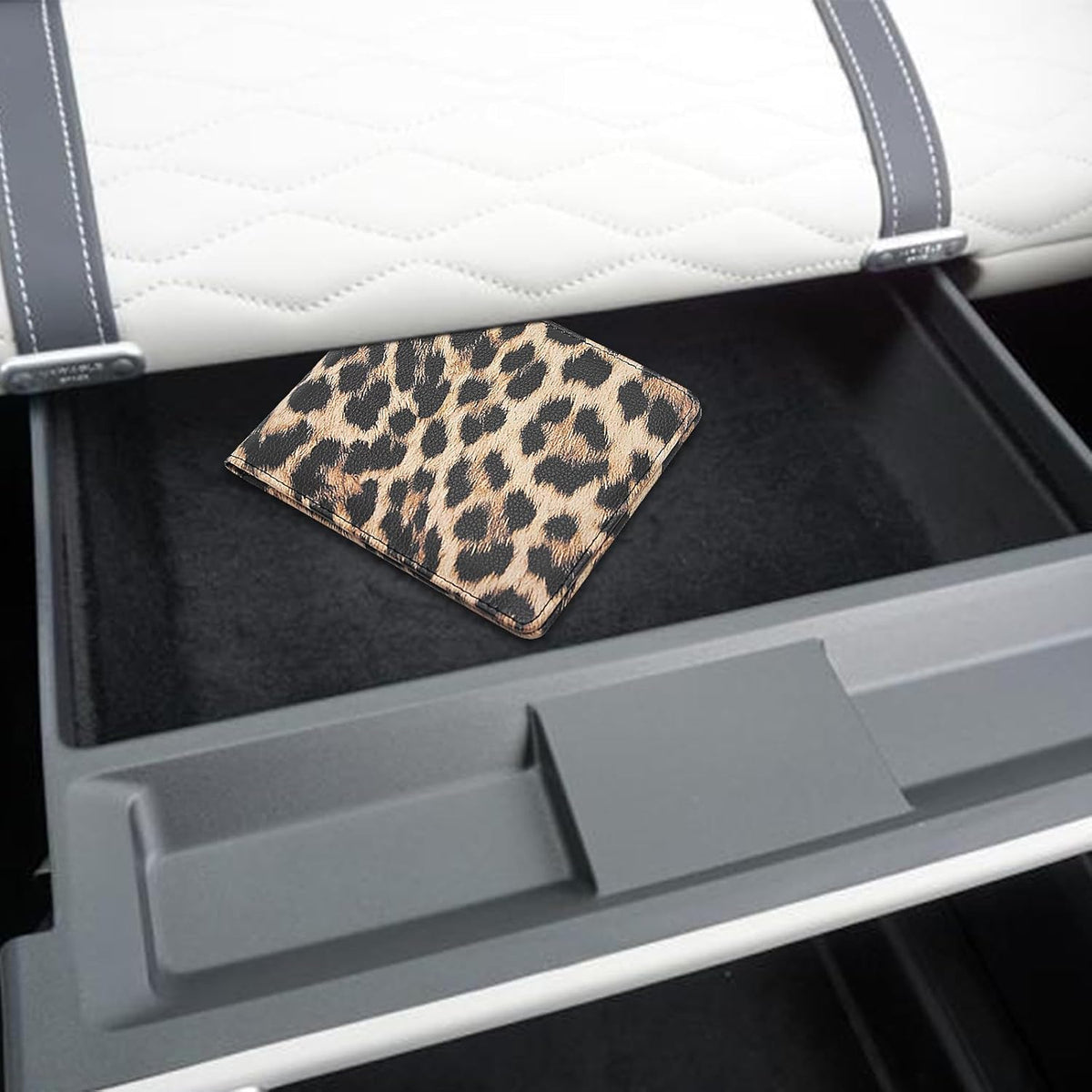 Car Registration and Insurance Holder, Premium Pu Leather Vehicle Glove Box Organizer - for Driver License, Cards & Essential Documents (L-Orange)